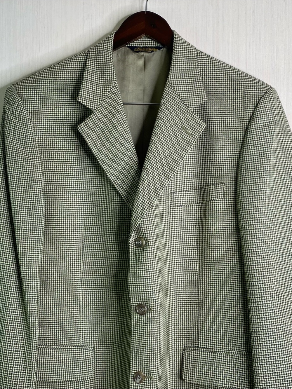 Brooks Brothers Men’s Houndstooth Wool Blend Sport Coat Blazer Tan/Black 42R - Picture 3 of 12